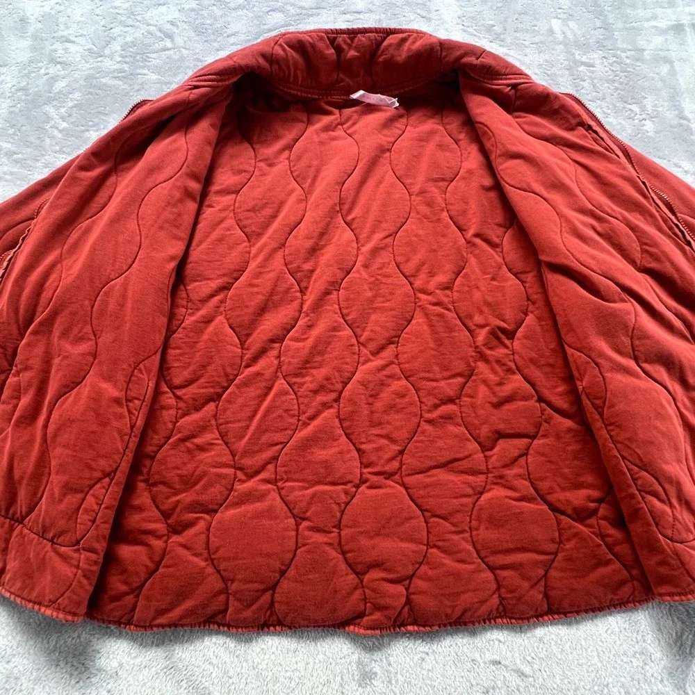 Fabletics Jacket‎ Womens 3X Orange Tedi Quilted Collar Full Zip Pockets Cotton - Picture 6 of 14